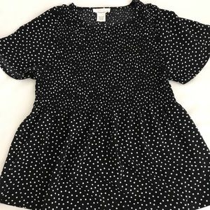 Urban Romantics B&W stretchy babydoll blouse